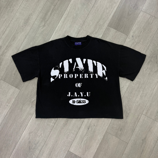 PROPERTY OF JAYU STATE "BE FREE" TEE (BLACK) - PRE ORDER
