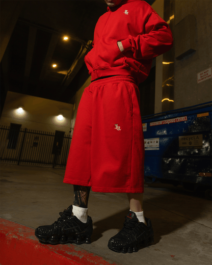 JAYU SWEAT SHORTS (RED)