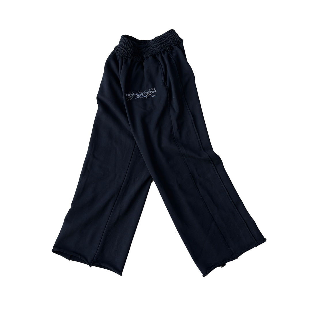 JAYU DISTRESSED SWEATPANTS (BLACK)